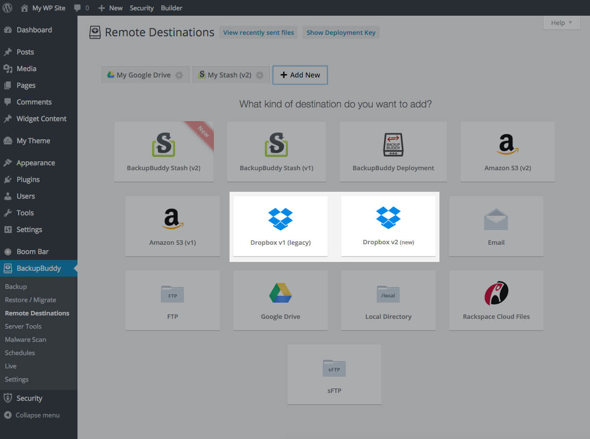 backup wordpress to dropbox