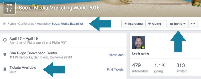 Facebook event marketing: Event Example from Social Media Examiner