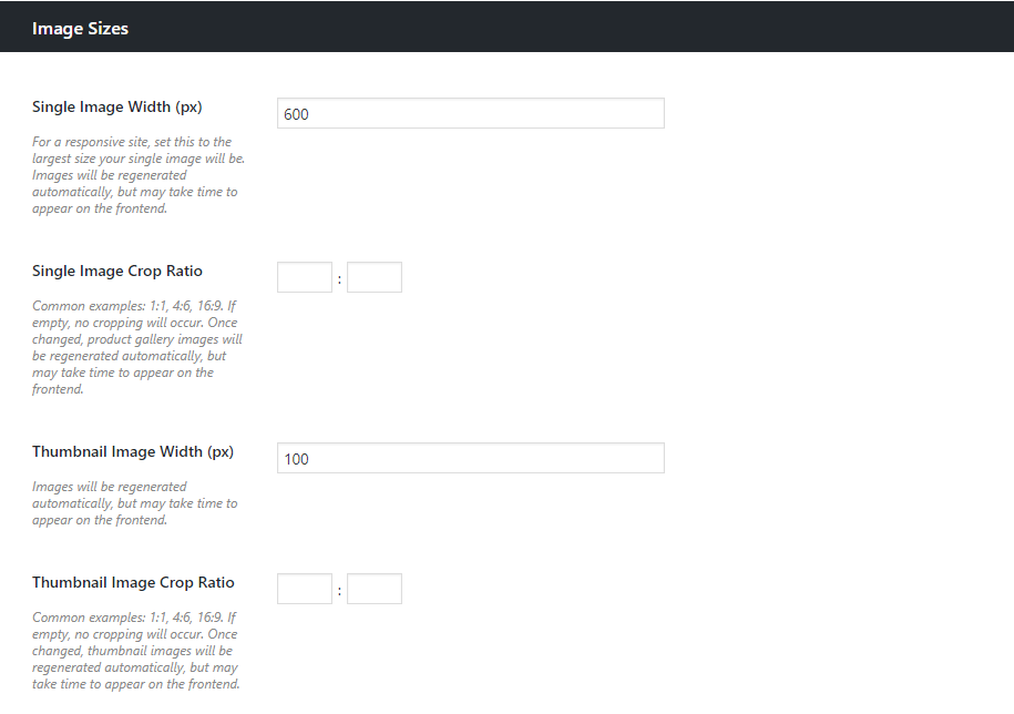 Edit WooCommerce thumbnail sizes in WooThumbs