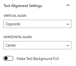 Image Overlay Text Alignment Settings