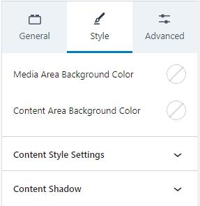 Split Content Style Settings
