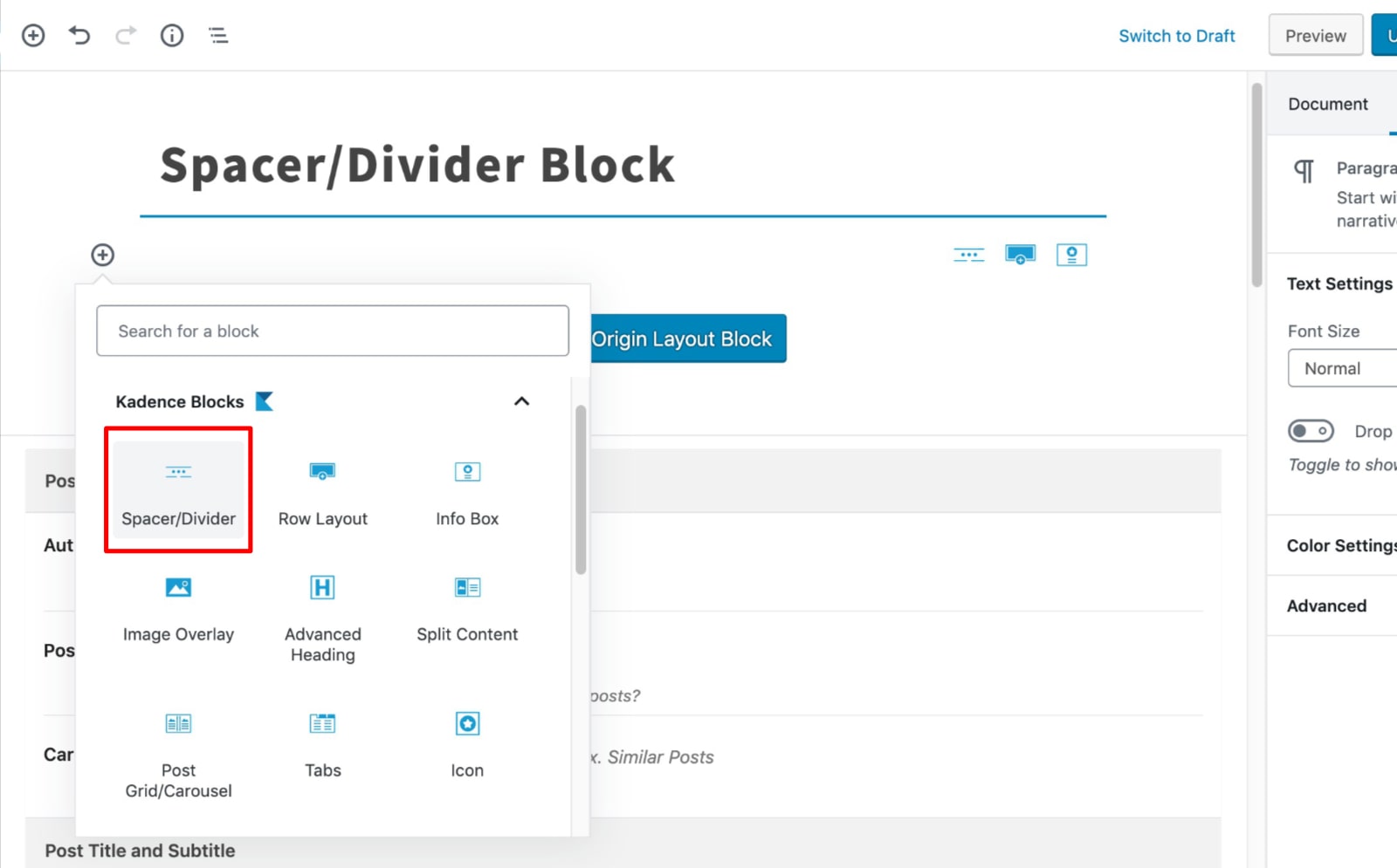 Select Spacer Block