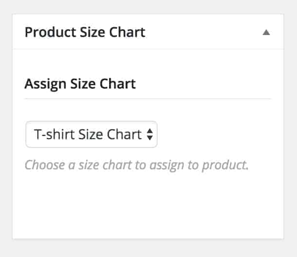 Assign Size Chart in Product
