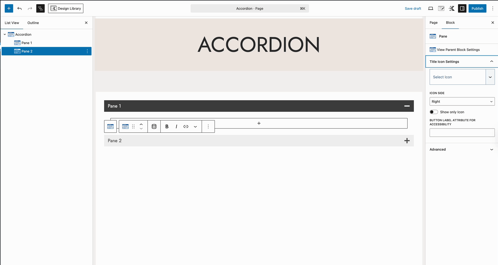 Accordion Panes