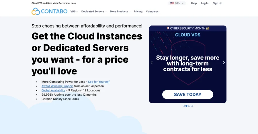 Contabo for dedicated servers in Europe