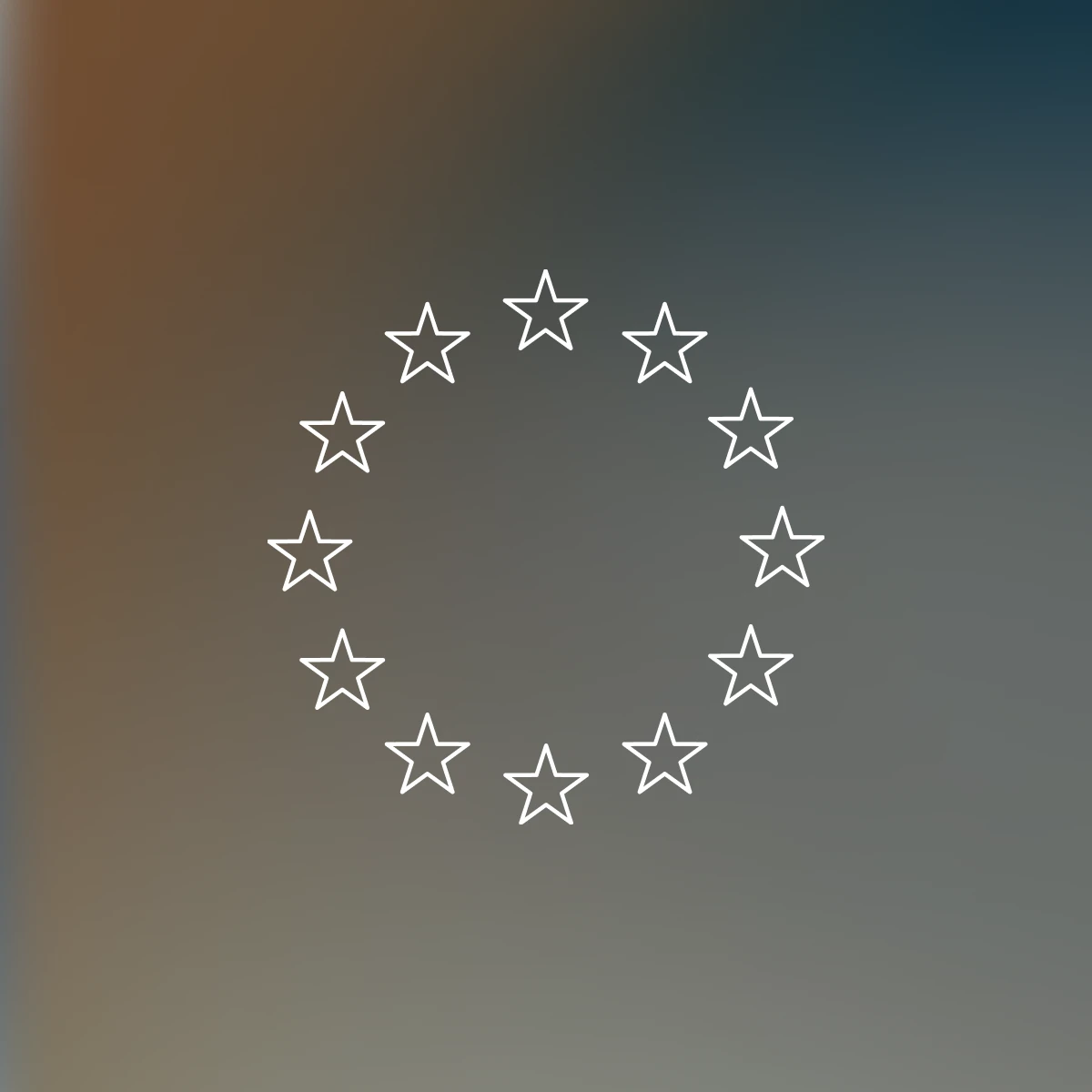 Illustration of a circle of stars, mimicking the EU flag, on a gradient background.