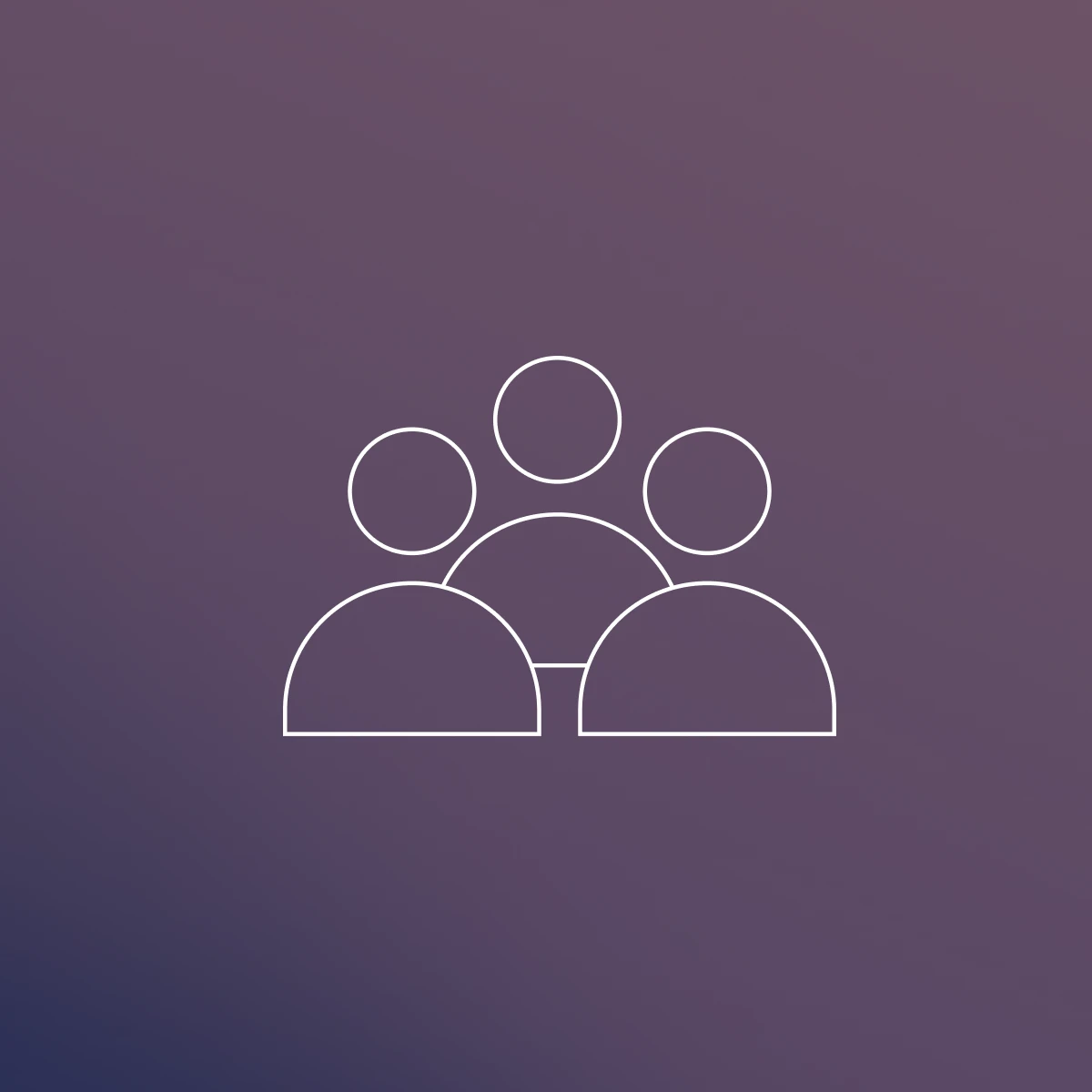 Illustration of the head and shoulders of three figures on a gradient background.