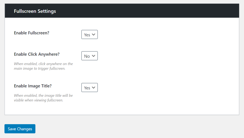 WooThumbs fullscreen settings