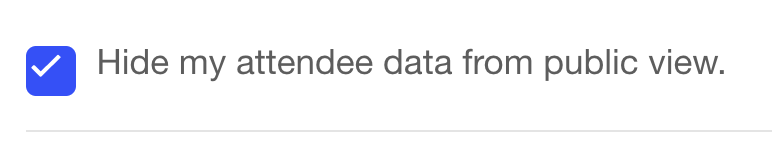 Opting out of the public attendee list