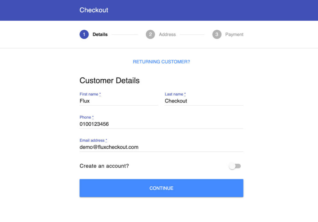 Flux checkout