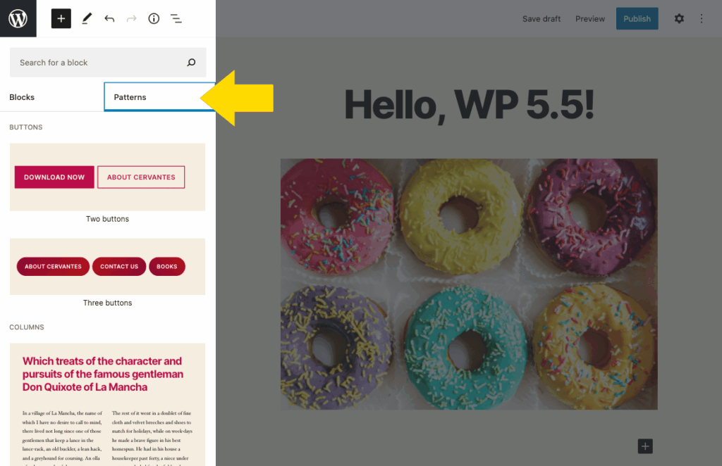 wordpress block patterns