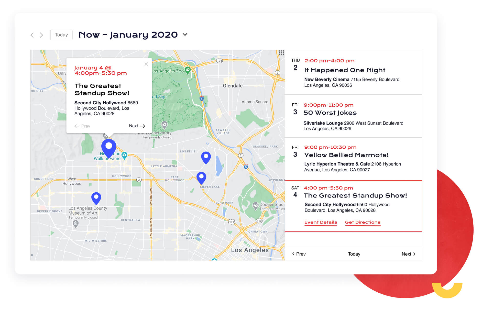 Map view of The Events Calendar