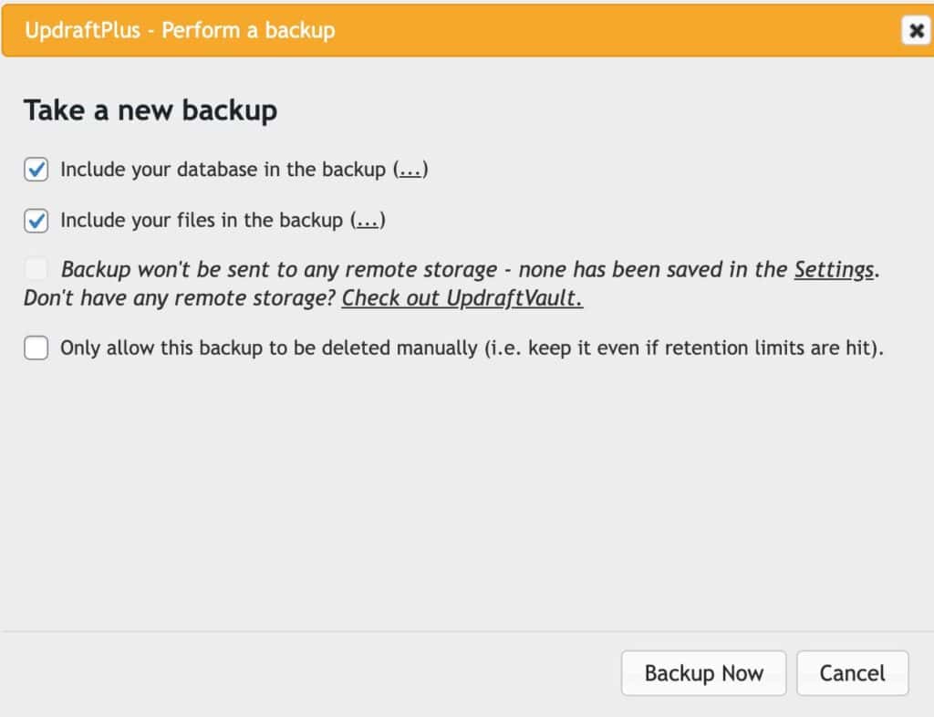 Backup Settings