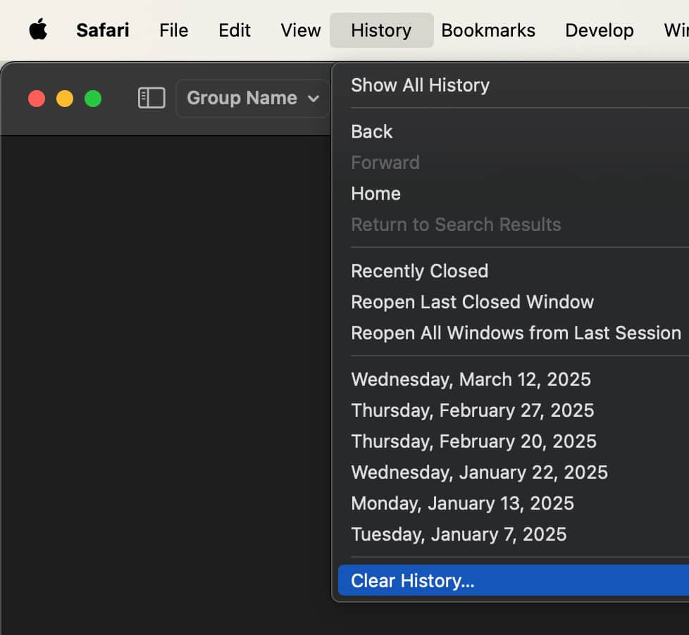 Clear History