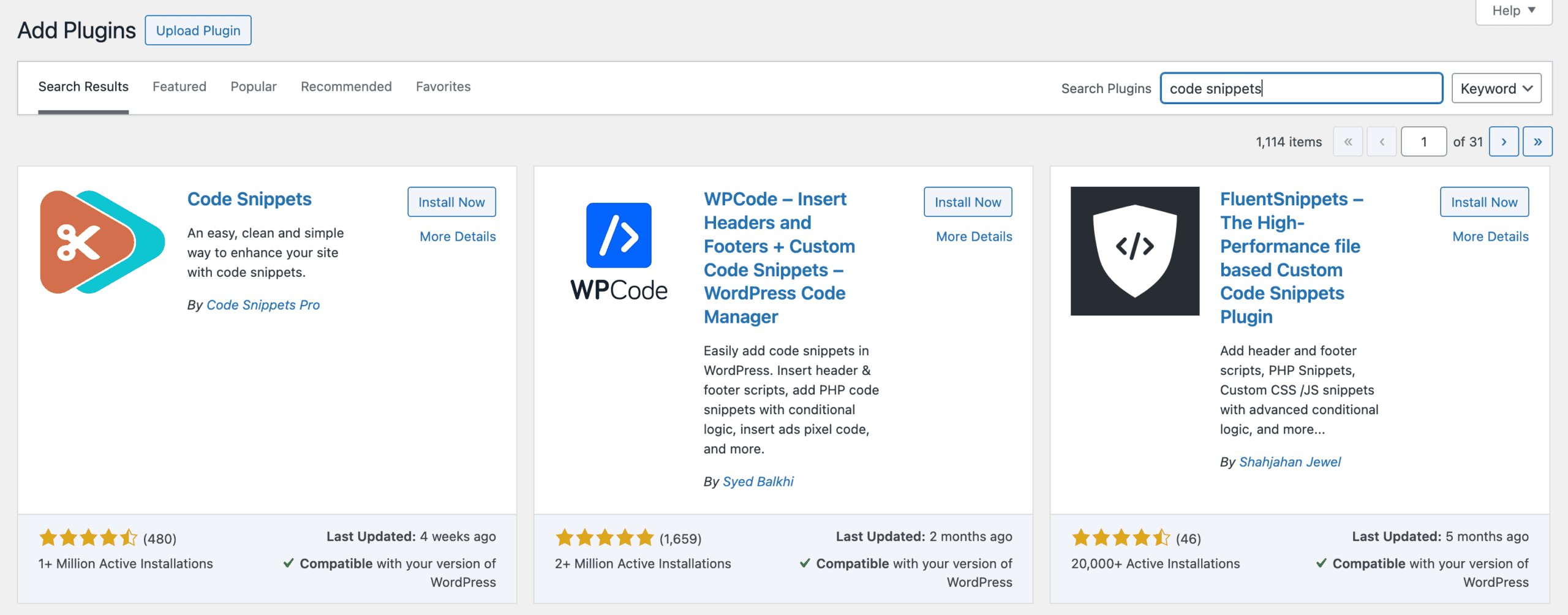 Installing Code Snippets via WordPress Admin