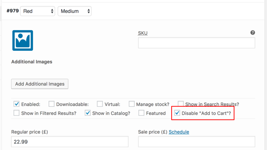 disable add to cart button