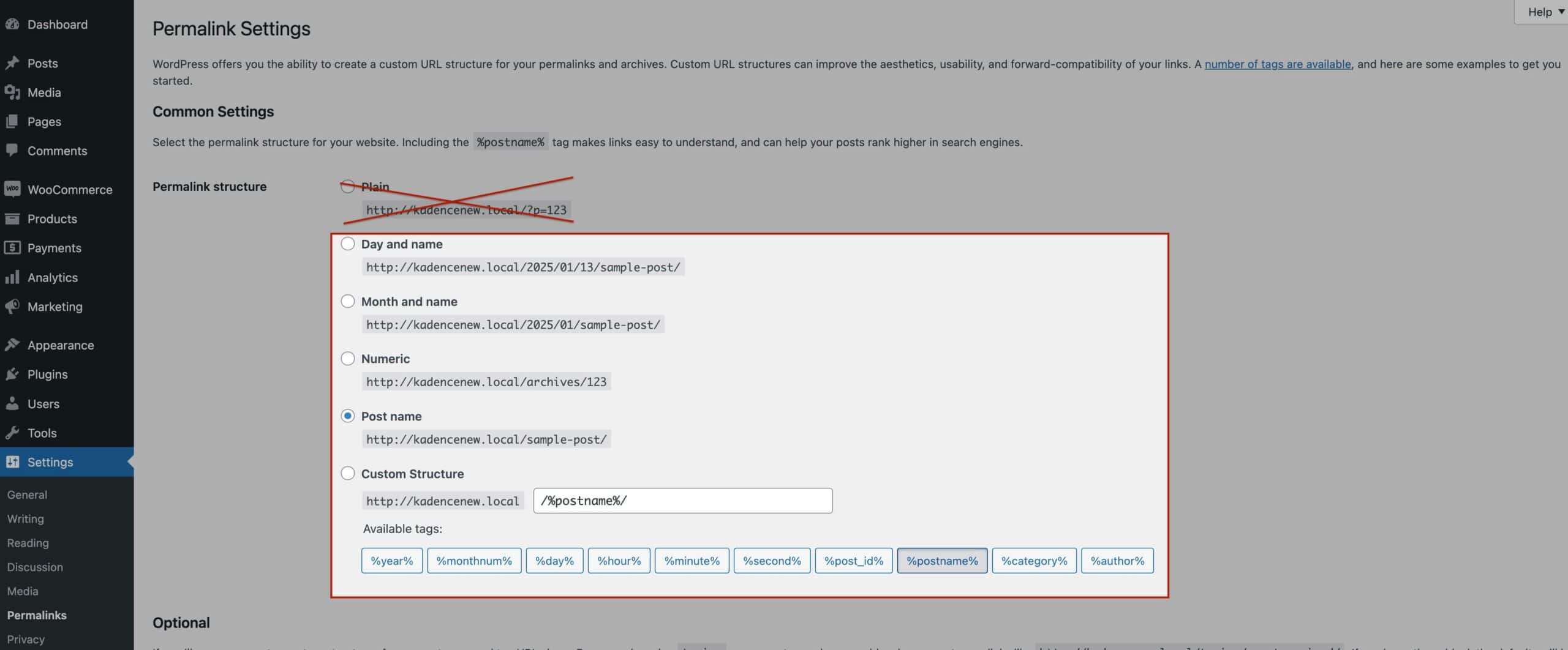 WordPress permalinks