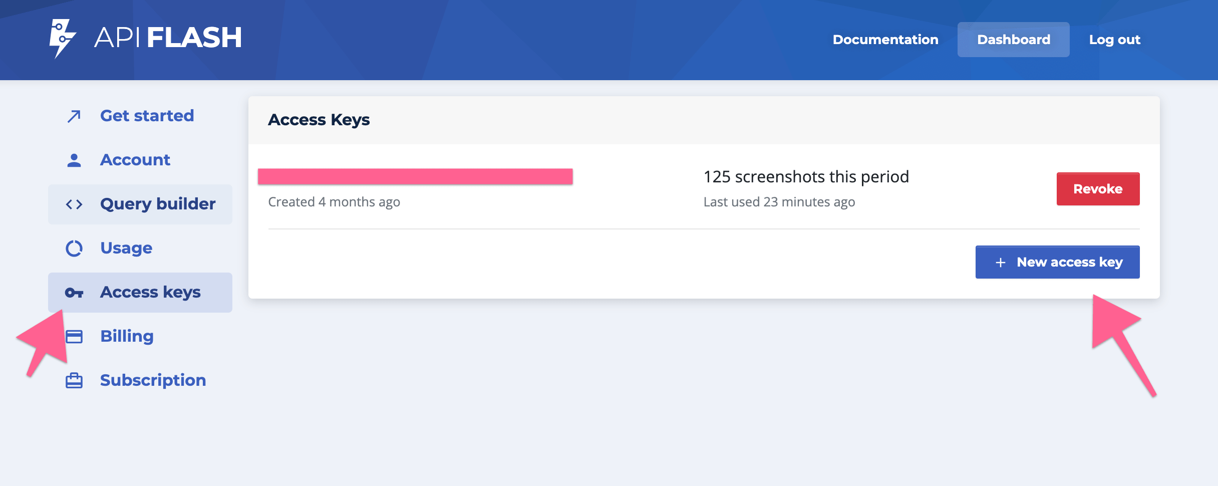 API Flash Dashboard screenshot