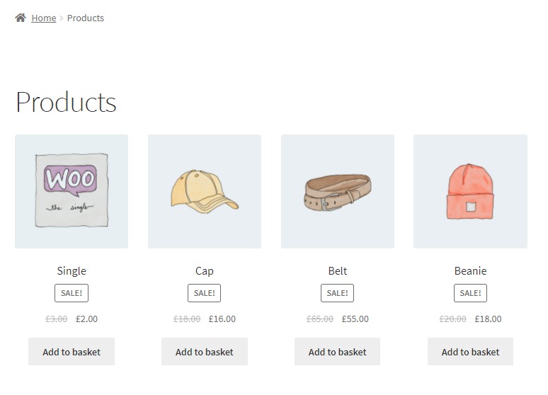 sale product shortcode