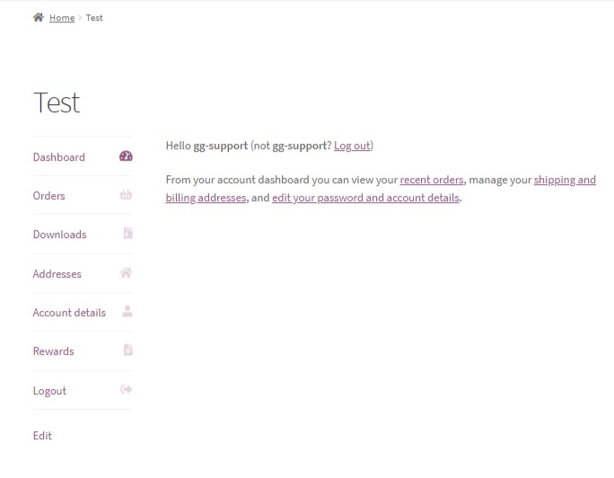my account page