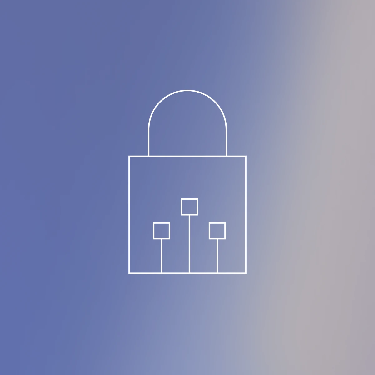 Illustration of a padlock on a gradient background.