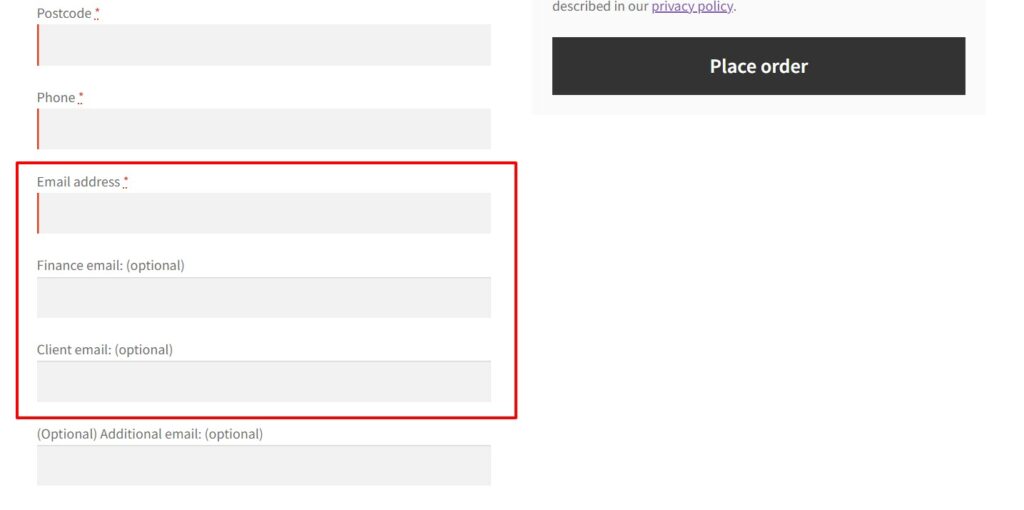 additional emails at checkout woocommerce