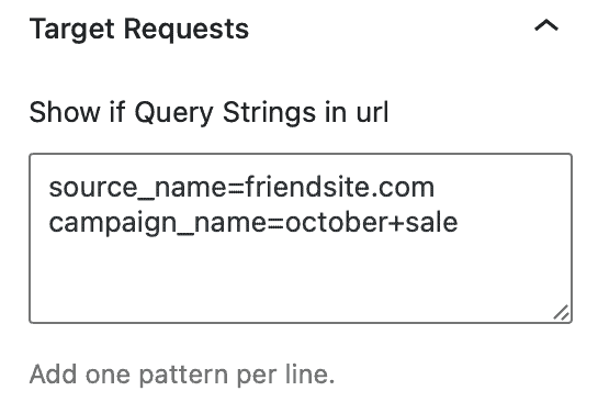 Kadence Conversions - Target Requests - multiple URL parameters