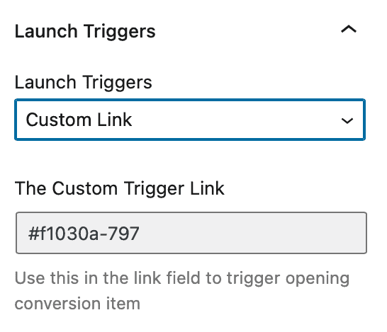 Kadence Conversions - Launch Triggers - Custom Link