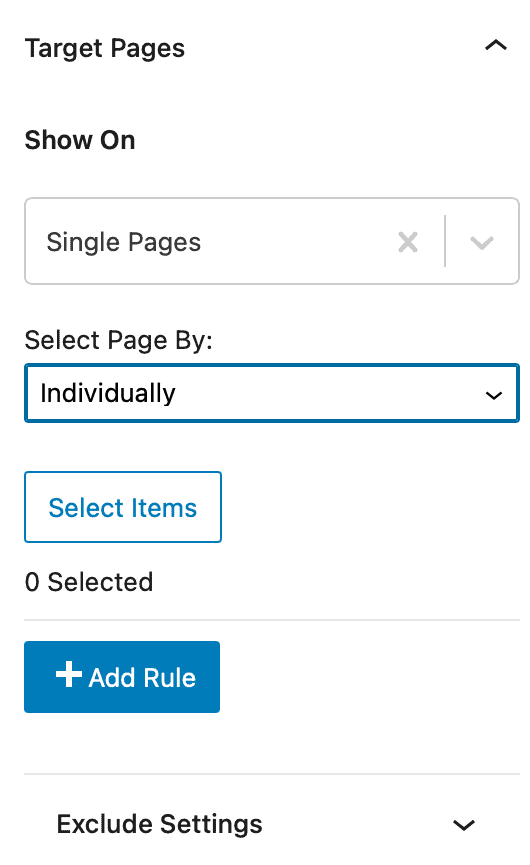 Kadence Conversions - Target Pages - Single Pages