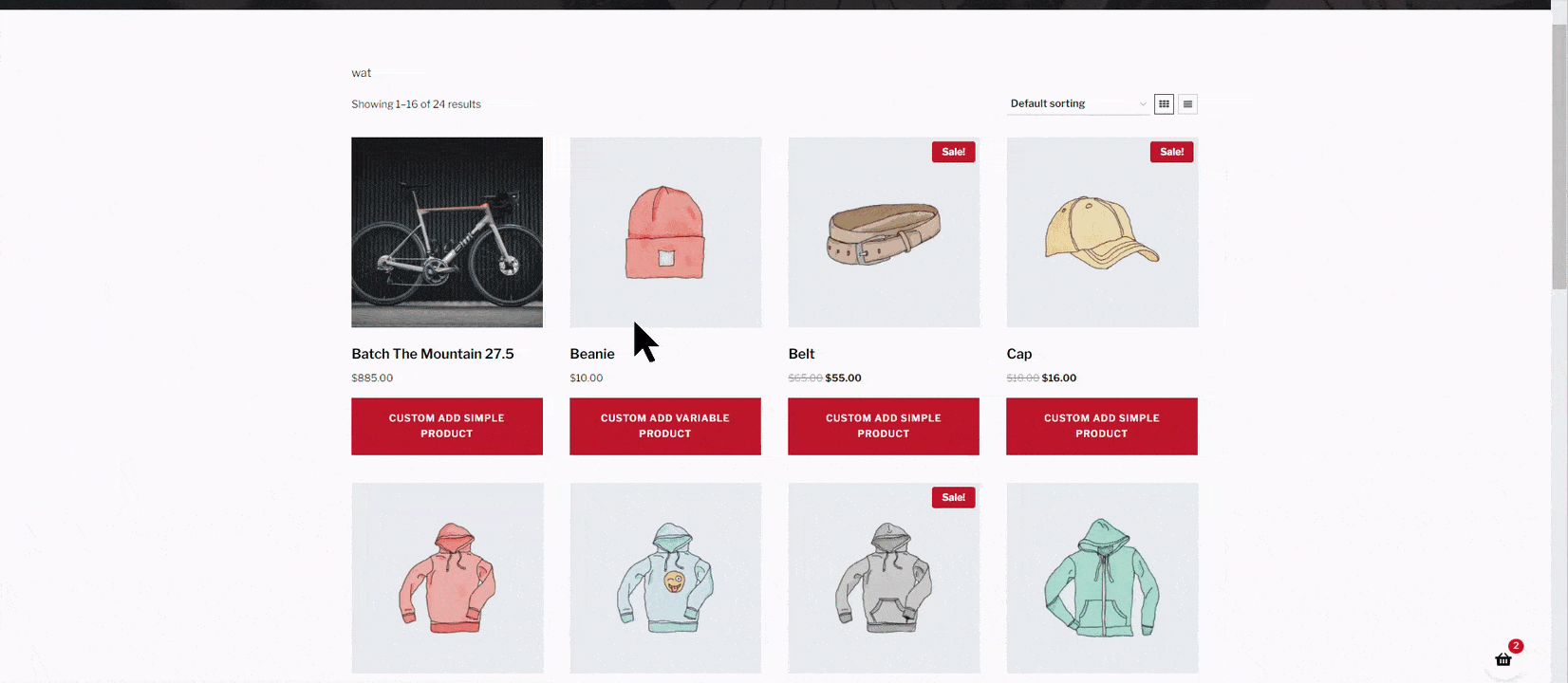 Shop Kit Custom Add to Cart examples