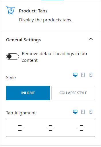 General Settings for Product Tabs