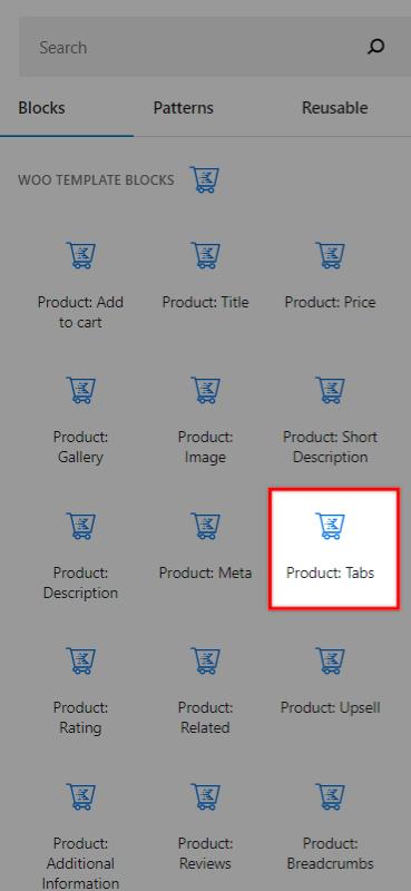 Product Tabs block
