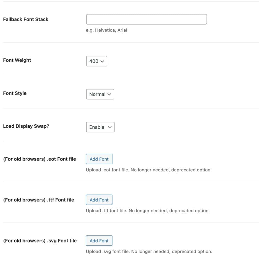 Select Font Styles