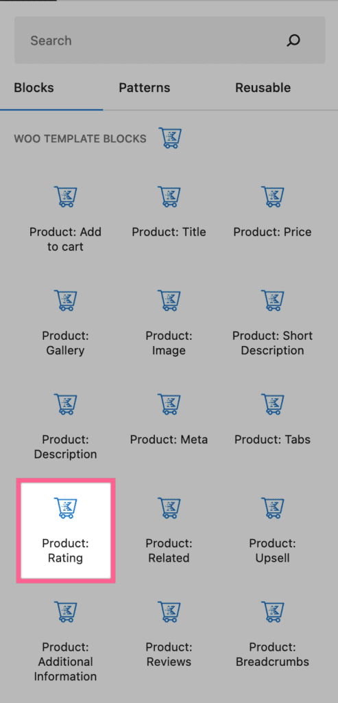Product: Rating block