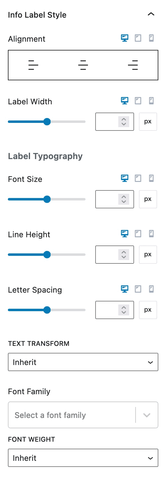 Product Additional Info Label Style