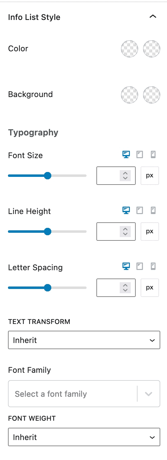 Product Additional Info List Style