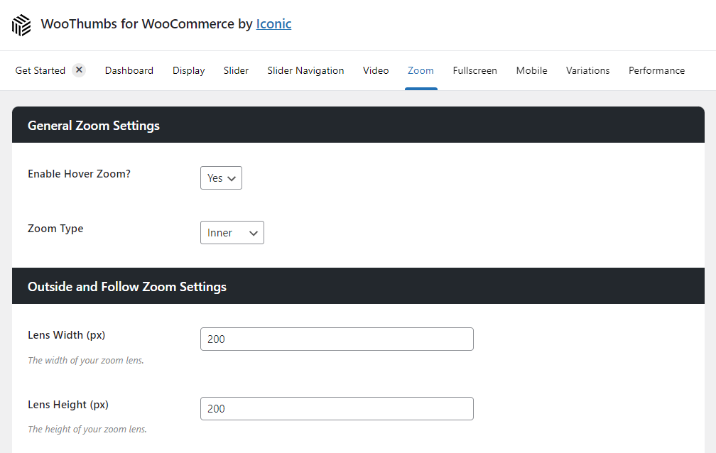 woothumbs image zoom settings