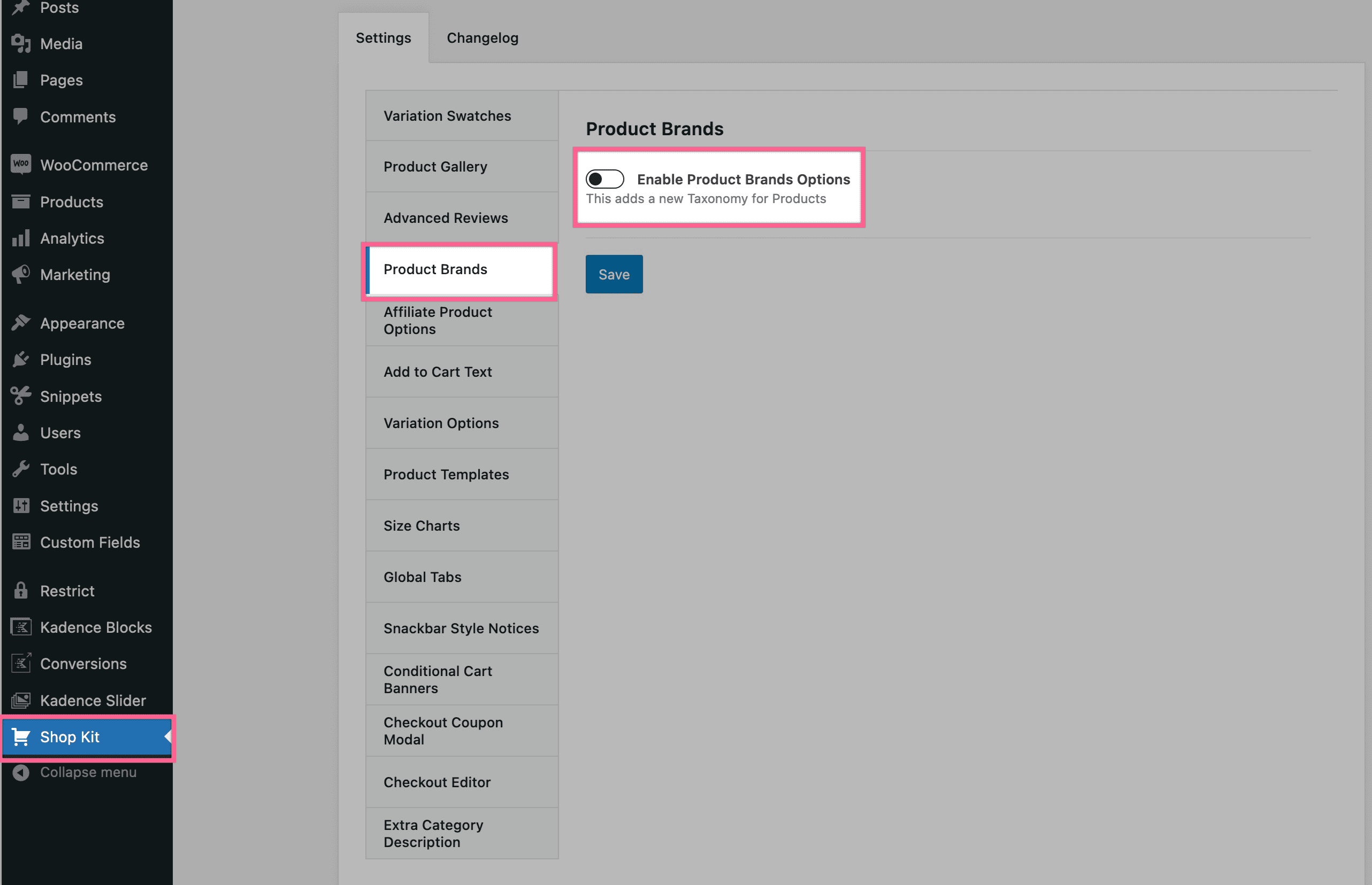 Enable Product Brands