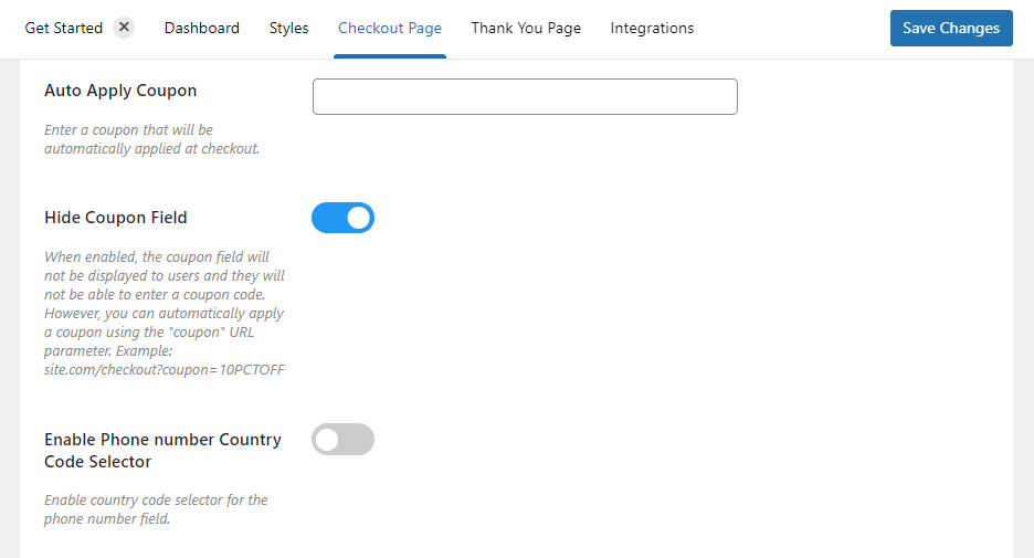 WooCommerce disable coupons