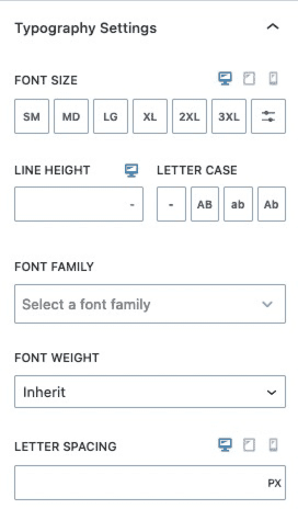 Typography Settings