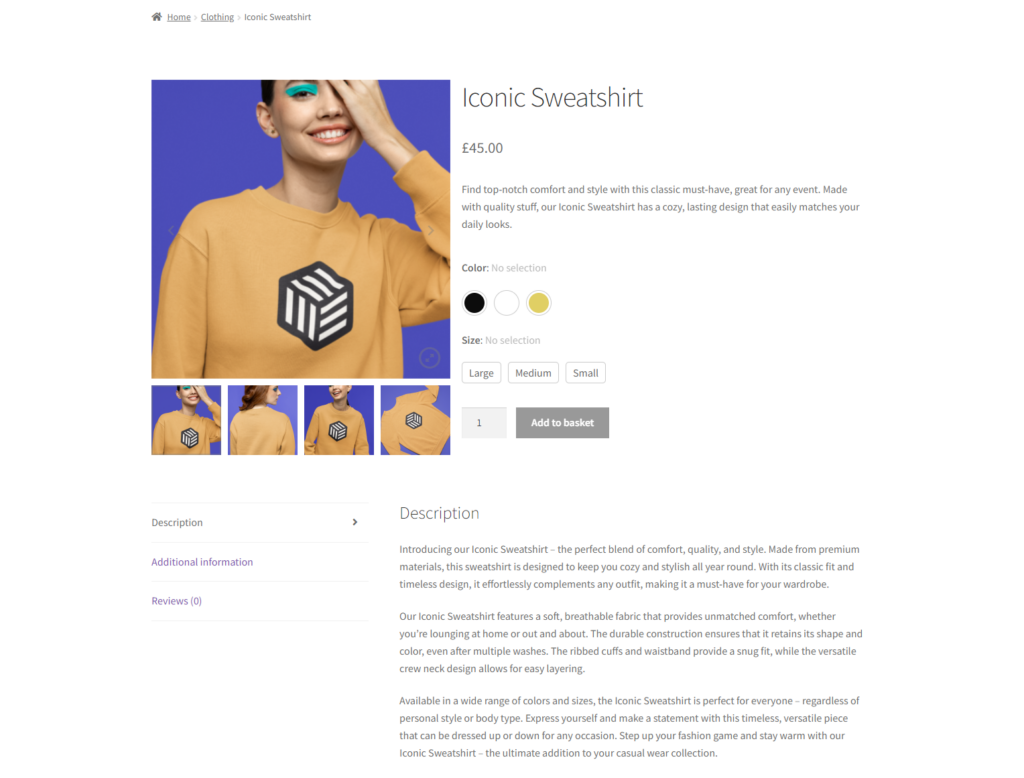 single product page