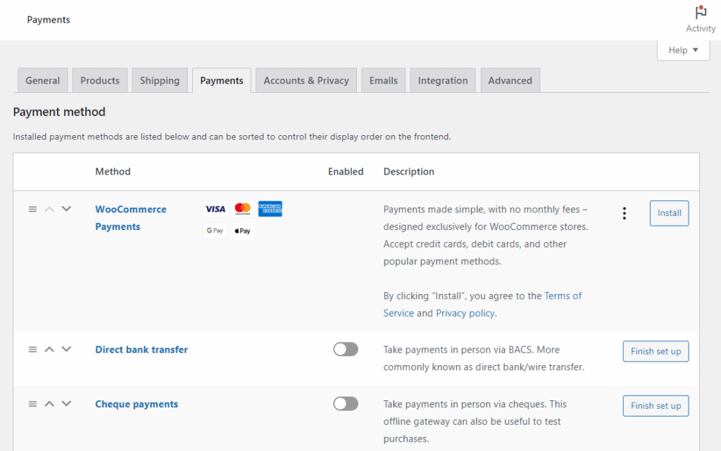 woocommerce payment