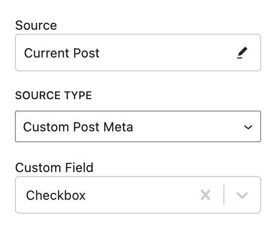 Dynamic List Block - Source - Custom Post Meta
