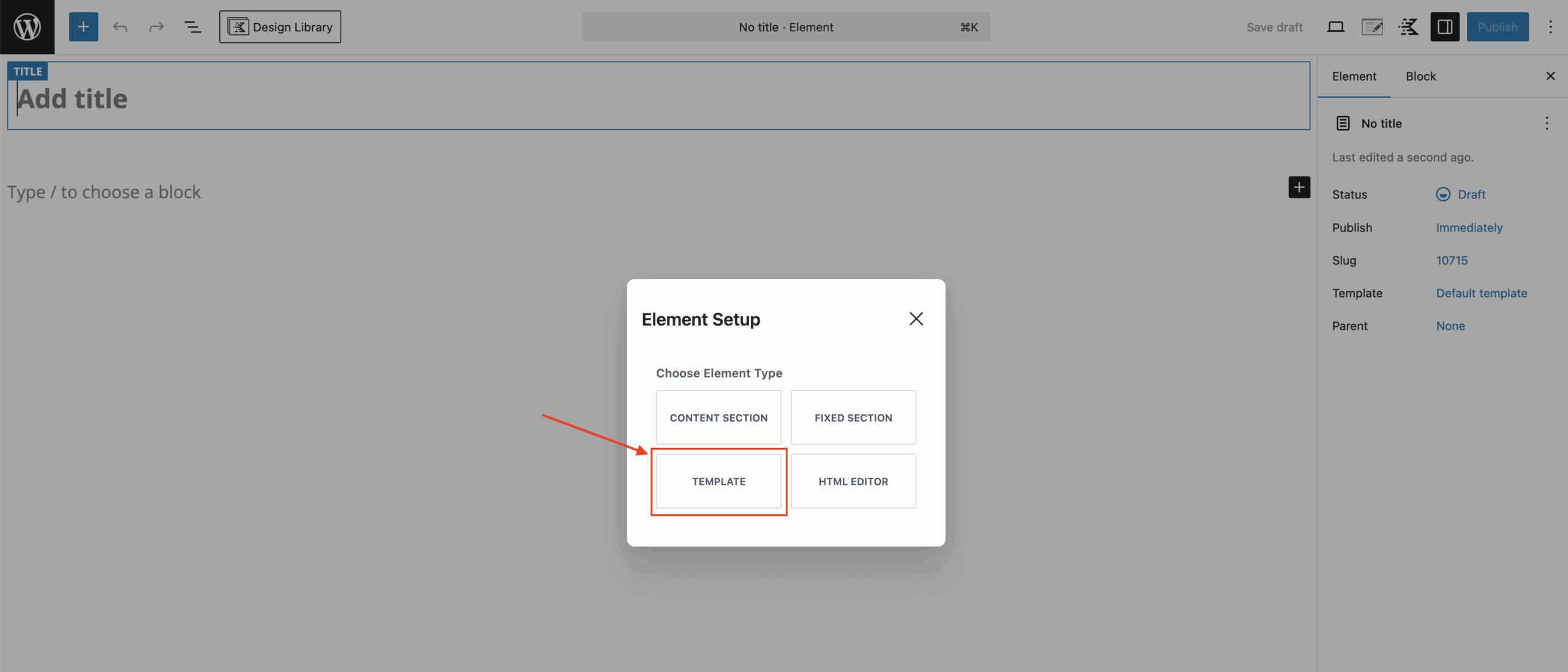 Element - Add a template