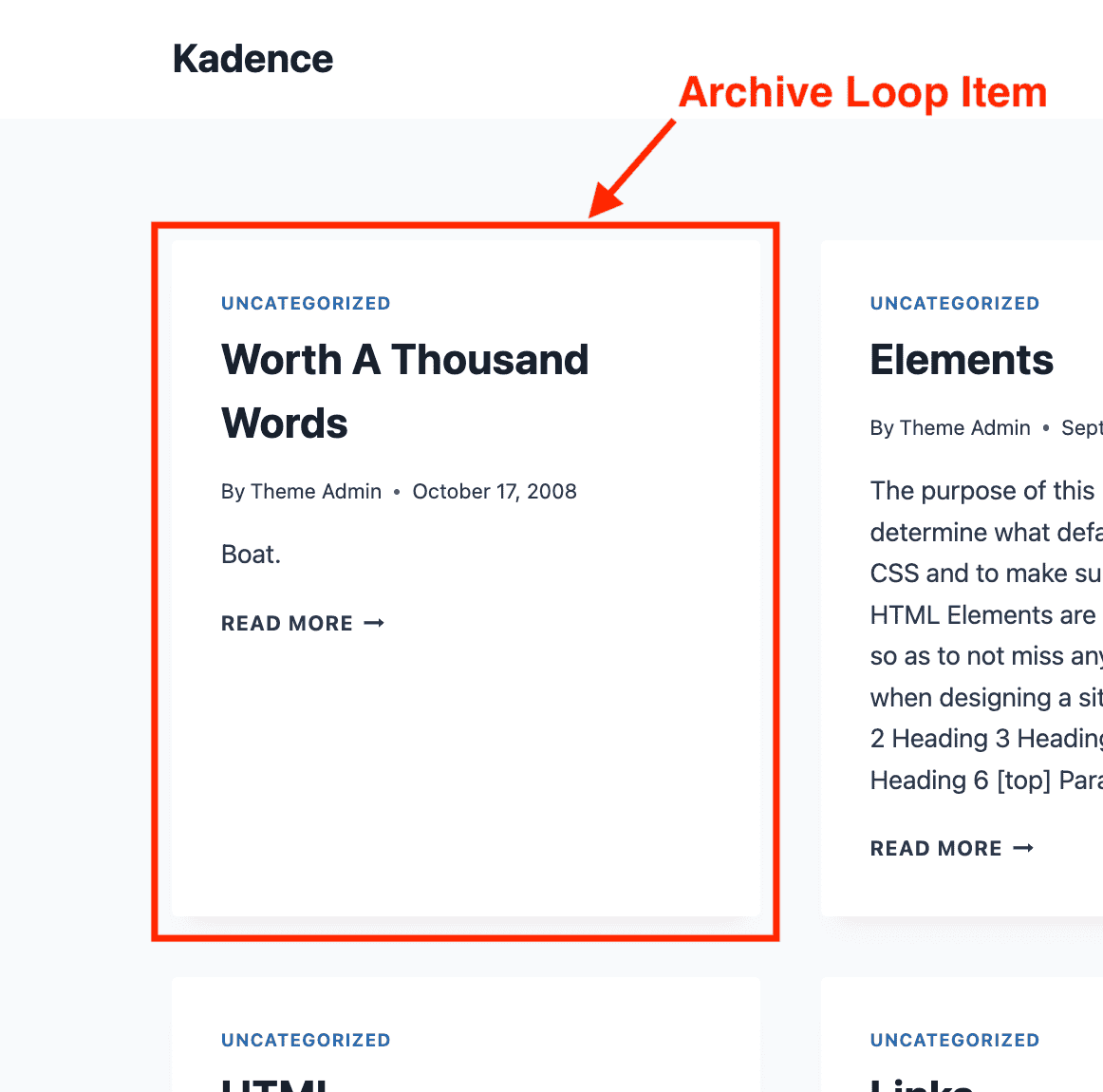 Archive Loop Item