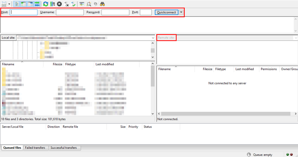 A screenshot of an FTP client being used to manage a VPS server.