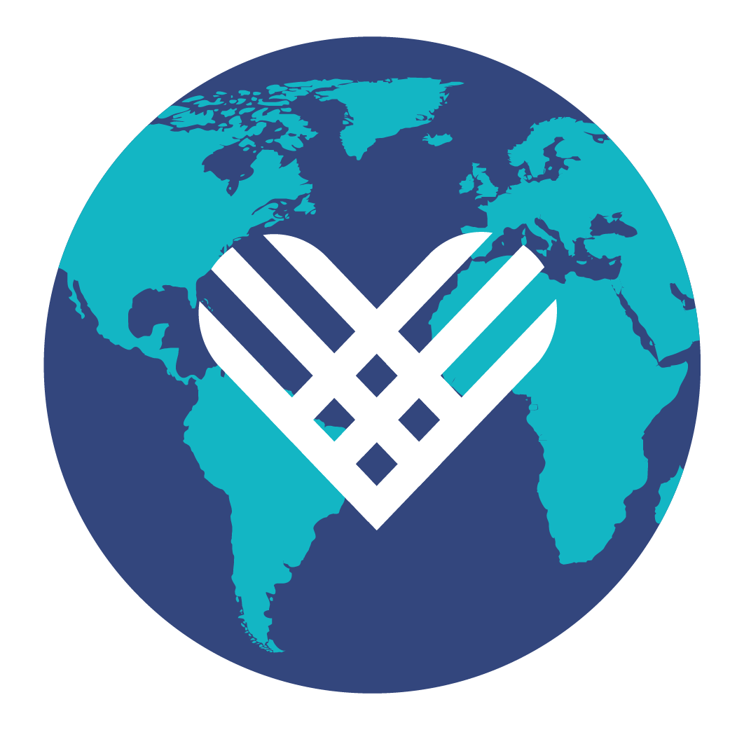 Globe with a Giving Tuesday heart logo in the middle.