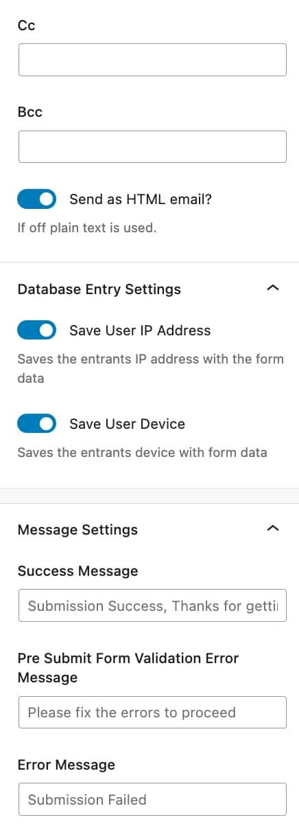 Form (Adv) - General Settings 2