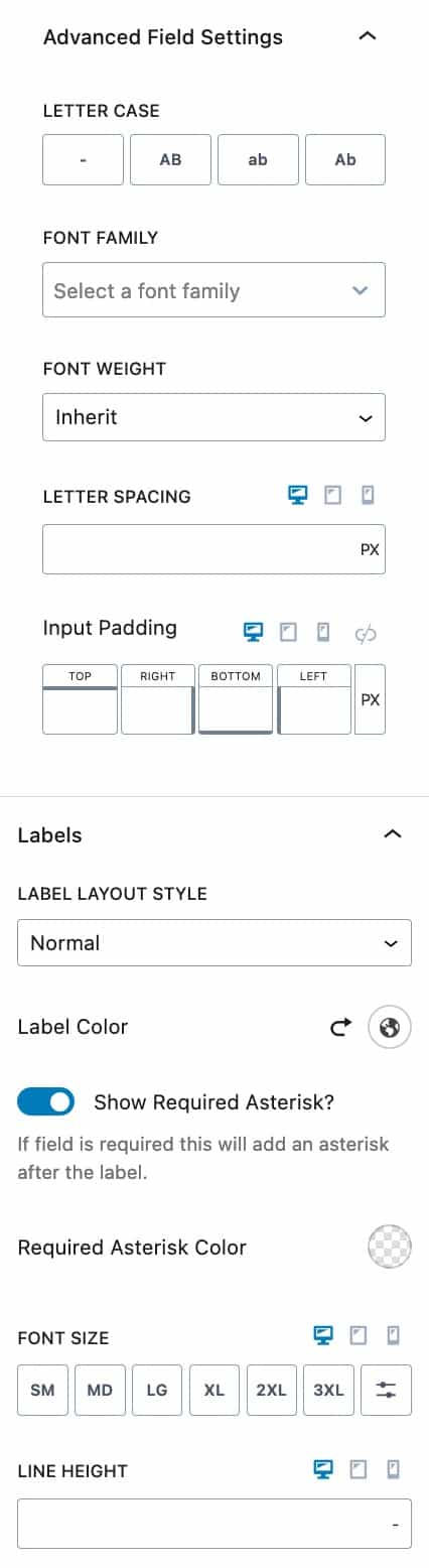 Form (Adv) - Style Settings 2