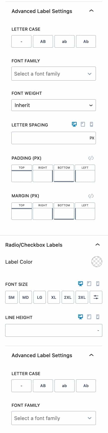Form (Adv) - Style Settings 3